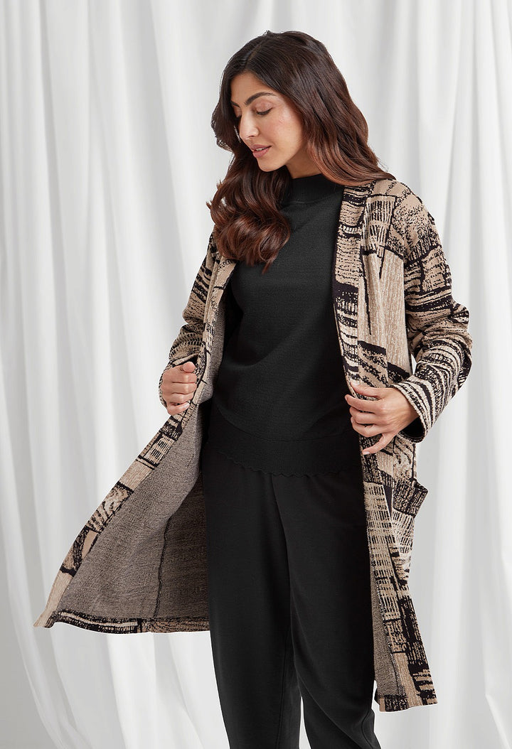 Abstract Jacquard Tulum Coat