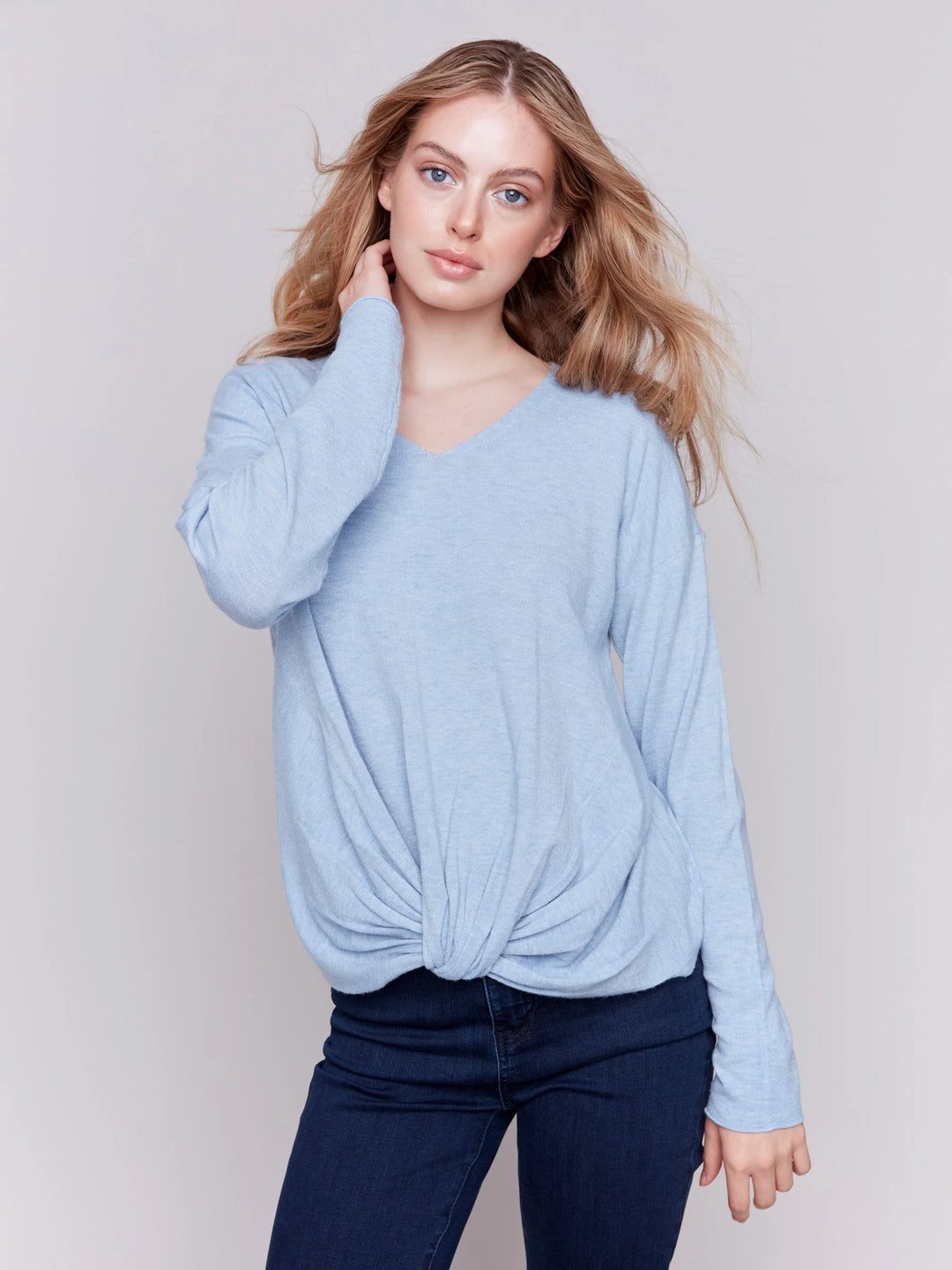 Sweater with Front Knot Detail