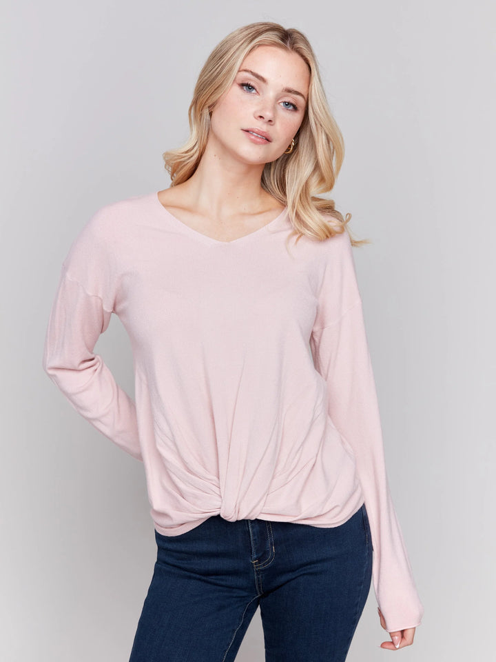 Sweater with Front Knot Detail